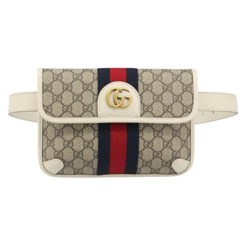 Gucci GG Supreme Web Waist Bag Beige